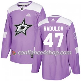 Adidas Maillot de Hockey Dallas Stars Alexander Radulov 47 2017-2018 Violet Fights Cancer Practice Authentic - Homme